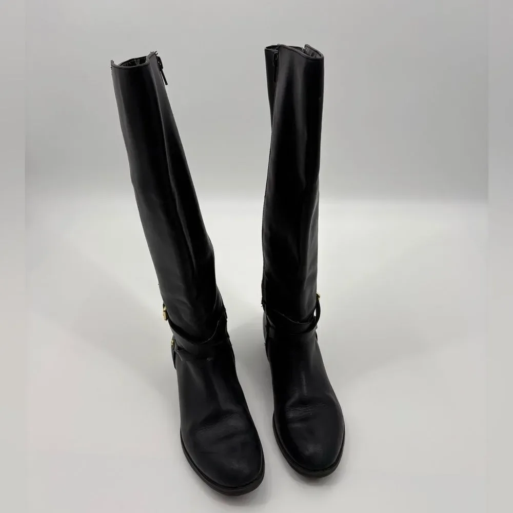 Ralph Lauren | Black Knee-High Maria Leather riding  Boots | size 9
